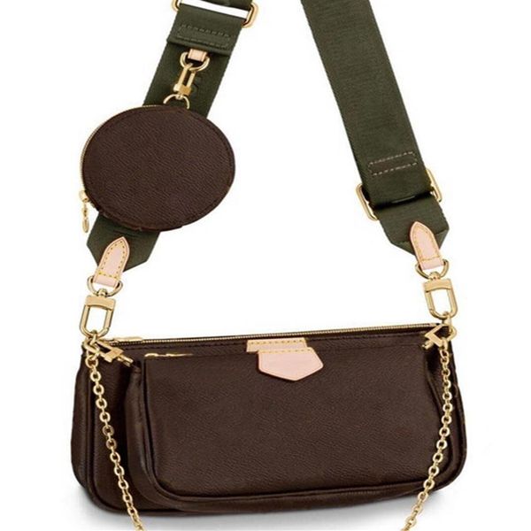 2021 women handbags bag 3 pieces set of mens wallet flower crossbody bags ladies purses267f, Red;black